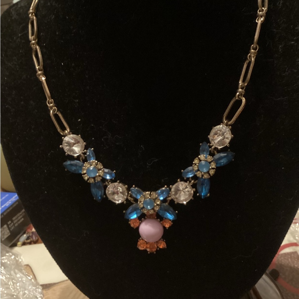 Leslie Danzis Necklace Goldtone with bright Bold Colors